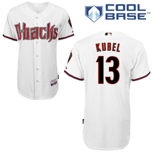 Jason Kubel #13 MLB Jersey-Arizona Diamondbacks Men's Authentic Home White Cool Base Baseball Jersey